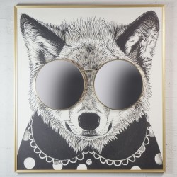 Πίνακας "Racoon Thug Life" με Ασημί καθρέφτη MDF/Καμβάς 