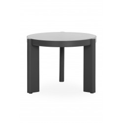 Γκρι Side Table Αλουμινίου με Πλάκα Sintered Stone