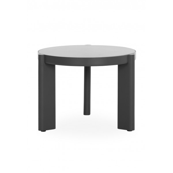 Γκρι Side Table Αλουμινίου με Πλάκα Sintered Stone
