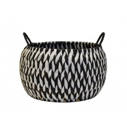 Ασπρόμαυρο Ψάθινο Καλάθι Ασπρόμαυρο Ψάθινο Καλάθι