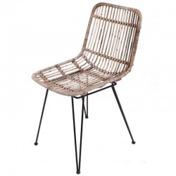 Καρέκλα από Φυσικό Rattan και Μεταλλικά Πόδια Καρέκλα από Φυσικό Rattan και Μεταλλικά Πόδια