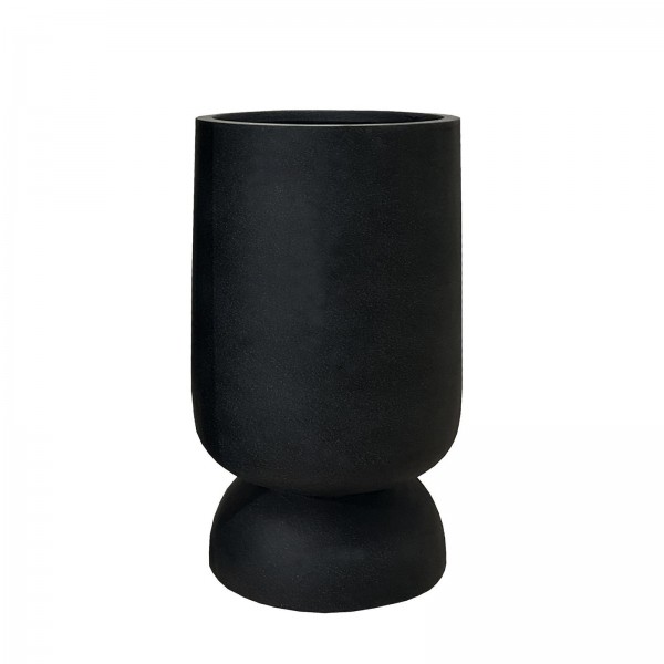 Γλάστρα Πήλινη Κύλινδρος "Inverso" Μαύρο Wash