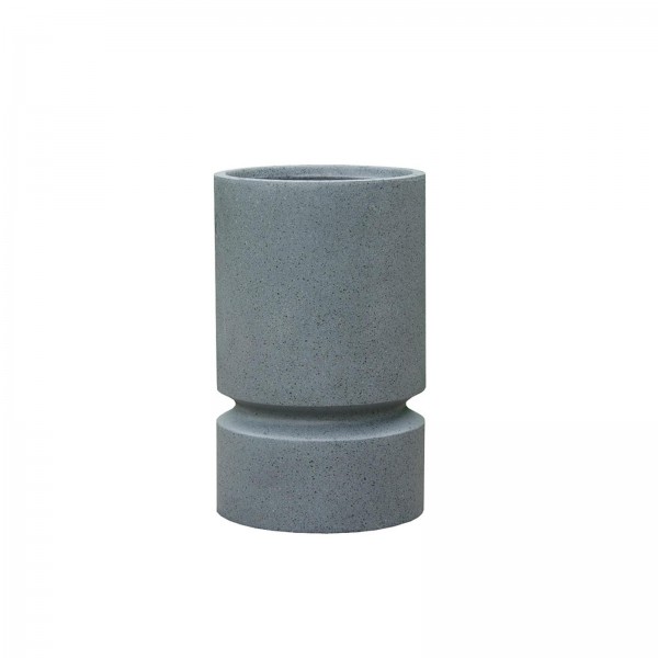 Γλάστρα Πήλινη Κύλινδρος "Lugio" Γκρι Terrazzo με Βάση Γλάστρα Πήλινη Κύλινδρος "Lugio" Γκρι Terrazzo με Βάση