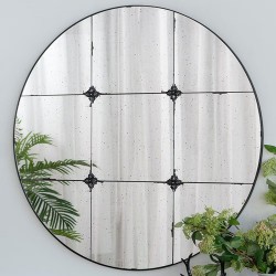 Αντικέ Στρογγυλός Μεταλλικός Καθρέφτης