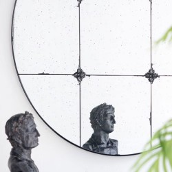 Αντικέ Στρογγυλός Μεταλλικός Καθρέφτης