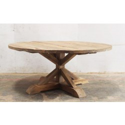 RECYCLED TEAK WOOD ROUND DINNING TABLE d:1.8M