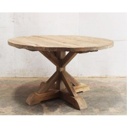 RECYCLED TEAK WOOD ROUND DINNING TABLE d:1.2M