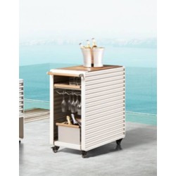 ALUMINUM TEAK TROLLEY BAR