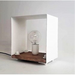 ΦΩΤΙΣΤΙΚΟ ΕΠΙΤΡΑΠΕΖΙΟ ΤΕΤΡΑΓΩΝΟ  ΜΕΤΑΛΛΙΚΟ ΛΕΥΚΟ  ΜΕ ΞΥΛΟ