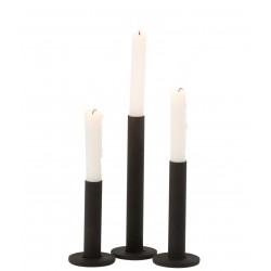 Μεταλλικά Μαύρα Κηροπήγια Σετ 3 Τεμαχίων