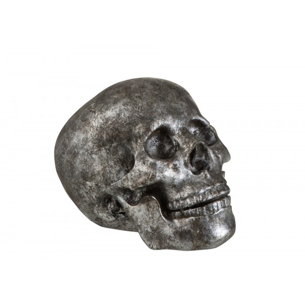 SKULL RESIN GREY/SILVER SMALL