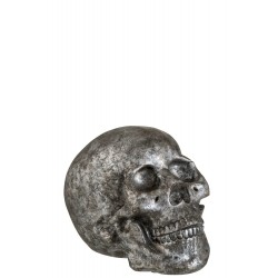 SKULL RESIN GREY/SILVER LARGE