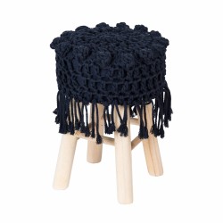 Ξύλινο Σκαμπό Μπλε Macrame Ξύλινο Σκαμπό Μπλε Macrame