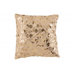 Μαξιλάρι Βελούδινο Σαμπανί με Πούλιες 