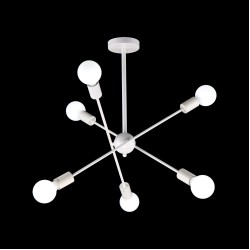 Φωτιστικό Οροφής Λευκό με Μεταλλικές Βέργες 6 Λάμπες Φωτιστικό Οροφής Λευκό με Μεταλλικές Βέργες 6 Λάμπες