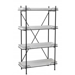 Rack 4 shelves metal black white