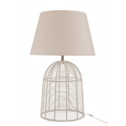 Bamboo white table lamp large