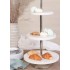 SATAINLESS STEAL AND MARBLE 3TIER TRAY