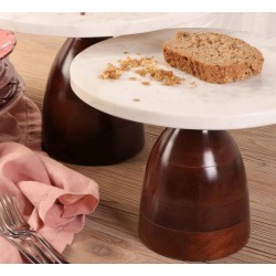 Μαρμάρινος Δίσκος σε Ξύλινη Βάση