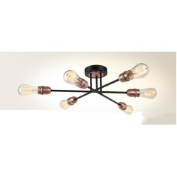 Black copper ceiling or wall light 6lamps