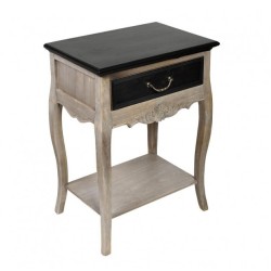 WOODEN NATURAL BLACK NIGHT STAND